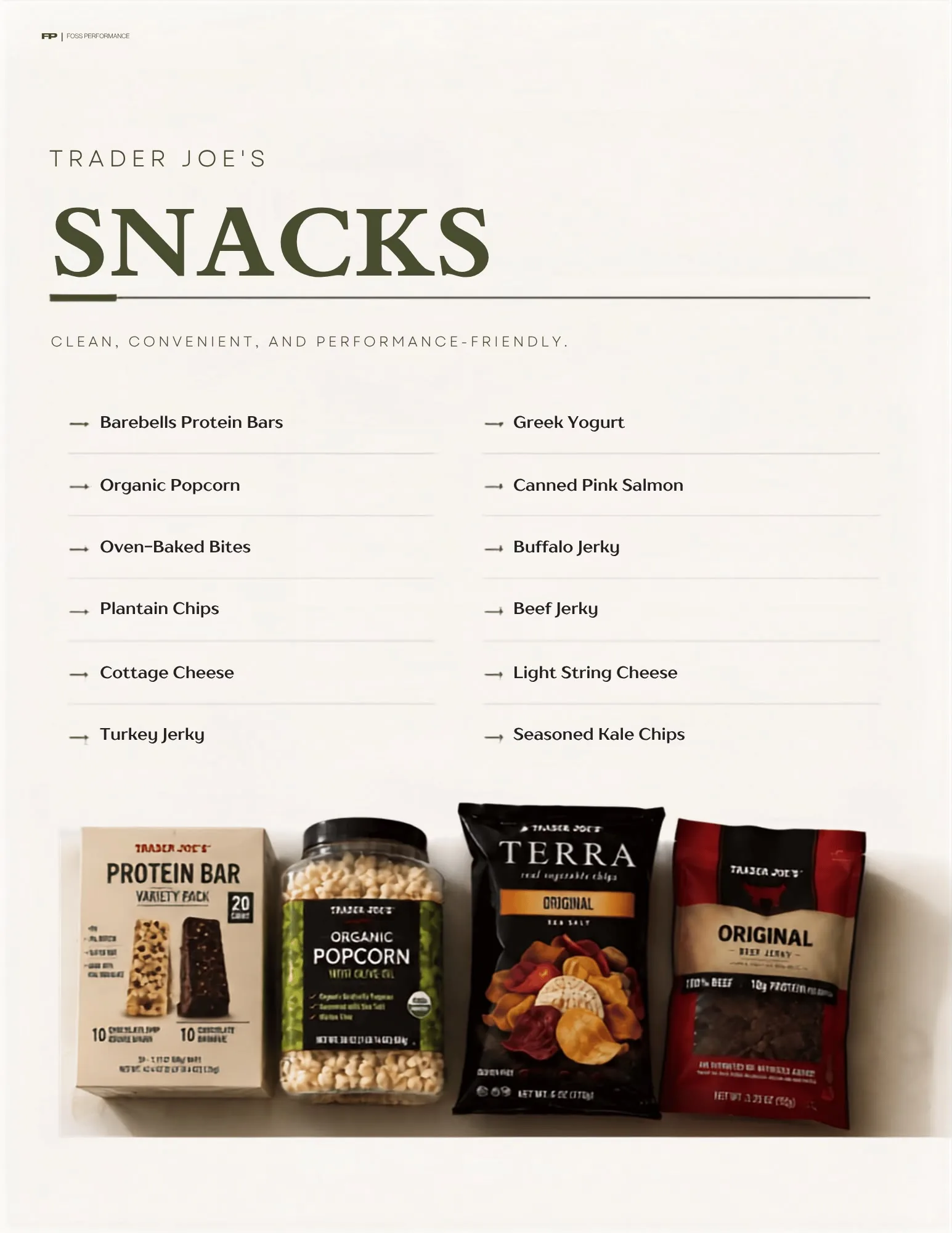 Trader Joe's snack list