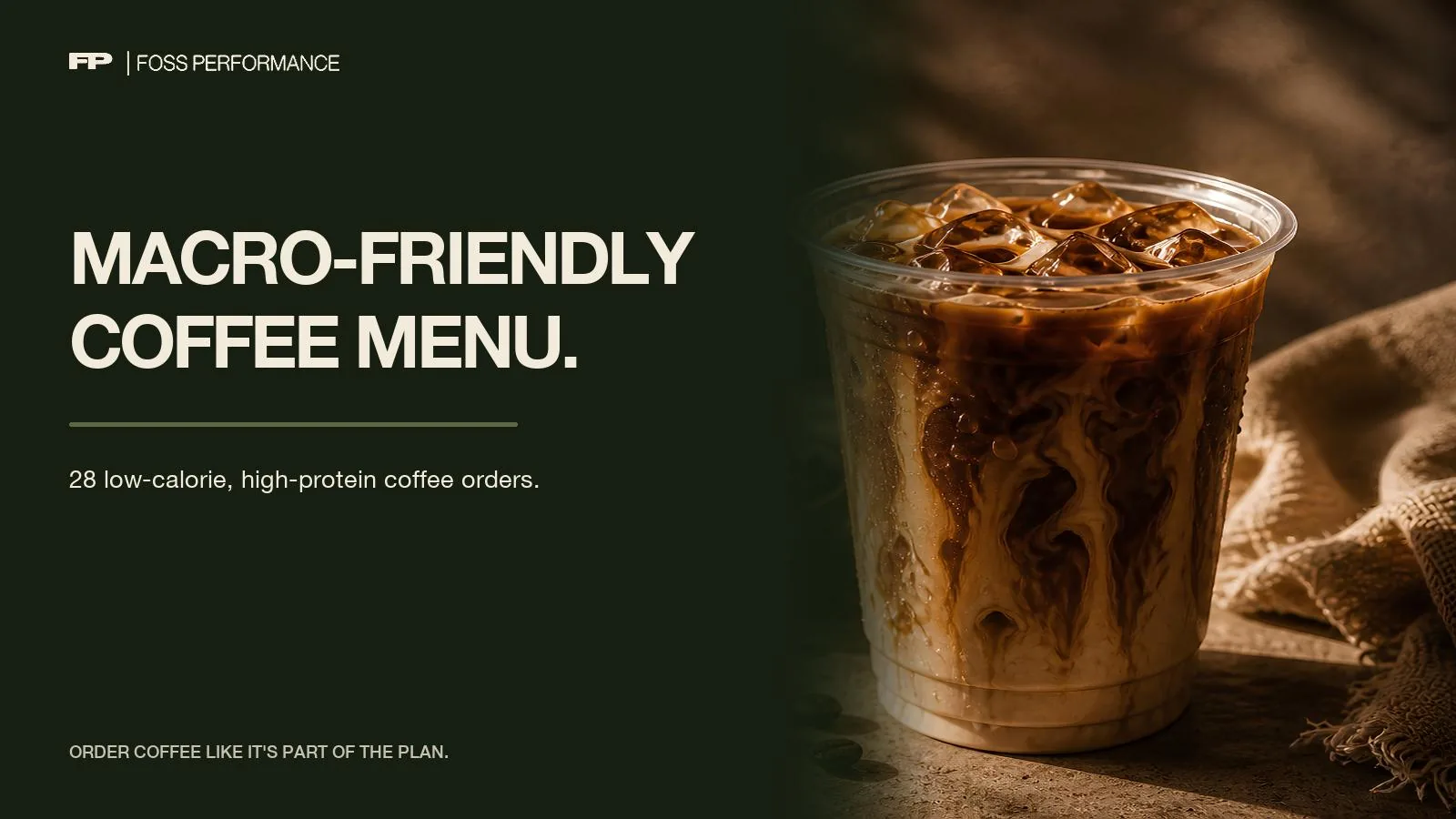 Macro-friendly coffee menu cover